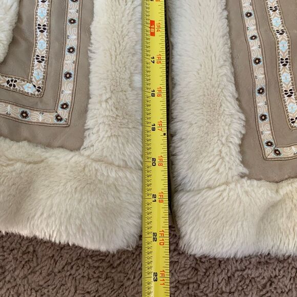 Paramount Tan Cream Hooded Faux Fur Coat Peacoat Small Penny Lane Princess - Picture 8 of 8